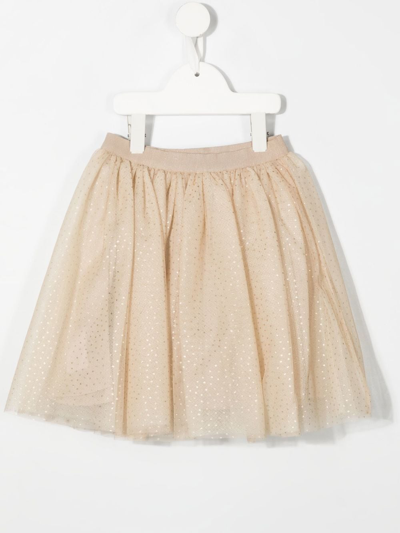 Bonpoint Jupe Habillee Dotted Tulle Dress Pois Beige In Neutrals