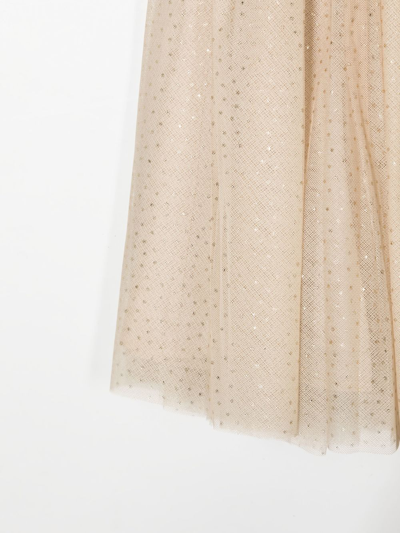 Bonpoint Jupe Habillee Dotted Tulle Dress Pois Beige In Neutrals