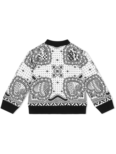 Shop Dolce & Gabbana Bandana-print Bomber Jacket In White