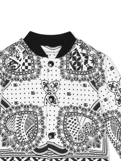 Dolce & Gabbana Bandana-print Bomber Jacket In White