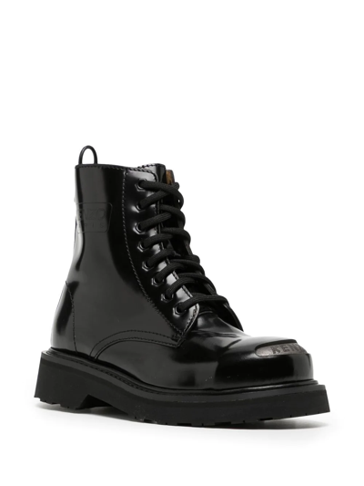 Shop Kenzo Smile Leather Ankle Boots In Black