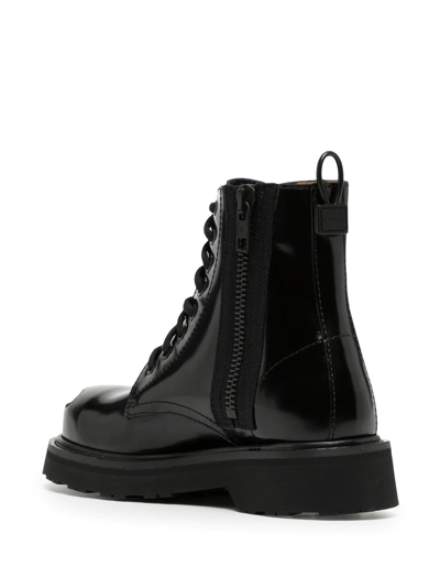 Shop Kenzo Smile Leather Ankle Boots In Black