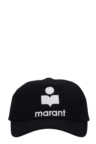Shop Isabel Marant Tyrony Hats In Black Cotton In Bkec Black Ecru