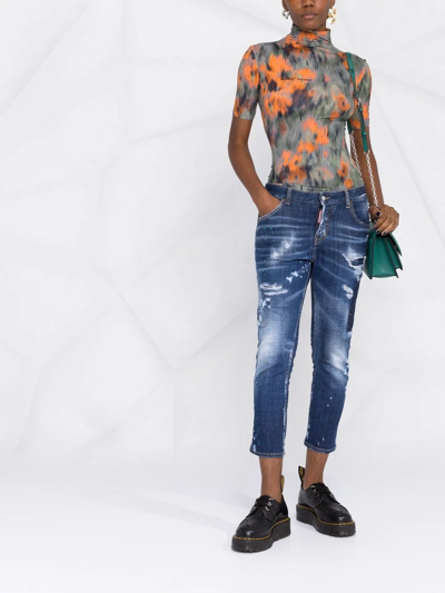 Shop Dsquared2 Distressed-style Skinny Jeans In Blue