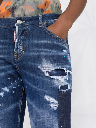 Shop Dsquared2 Distressed-style Skinny Jeans In Blue