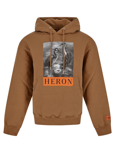 Shop Heron Preston Heron Hoodie In Brown