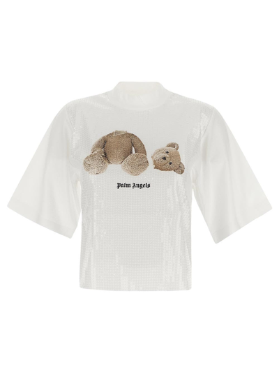 Shop Palm Angels Bear T-shirt In White