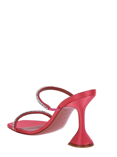 Shop Amina Muaddi Gilda Slippers In Pink