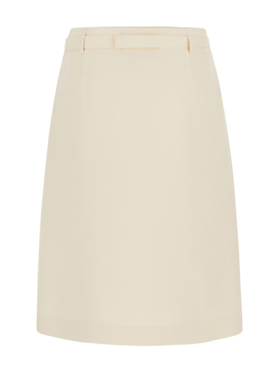 Shop Valentino Pleaded Skirt In Ivory