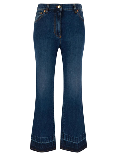 Shop Valentino Flared Jeans In Blue