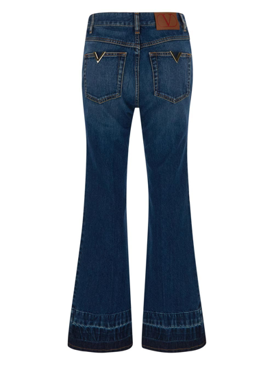 Shop Valentino Flared Jeans In Blue