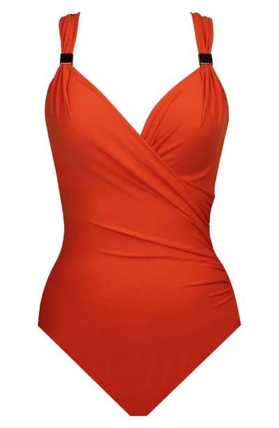 Shop Miraclesuit Razzle Dazzle Siren One-piece Swimsuit In Tangelo Orange