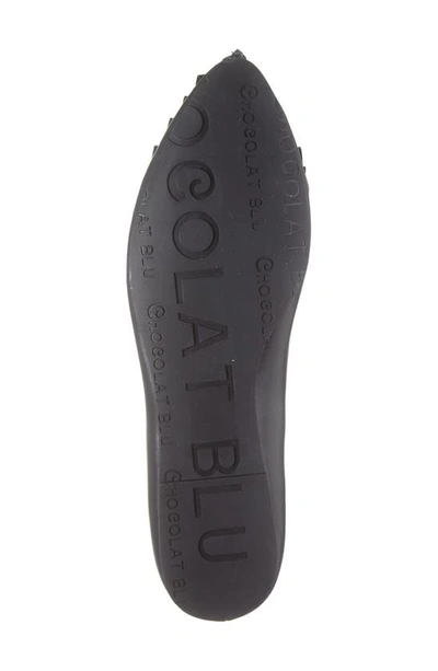 Shop Chocolat Blu Gianni Pointed Toe Flat In Black Leather