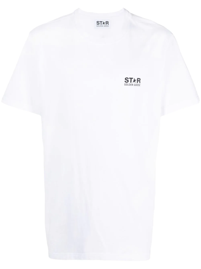 Shop Golden Goose Logo-print Short-sleeve T-shirt In Weiss