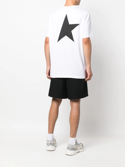 Golden Goose Logo Print Cotton T-shirt In Weiss