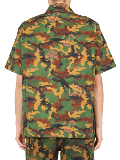 Shop Off-white Camouflage Shirt In Green