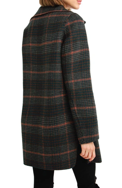 Belle & Bloom Ex-boyfriend Plaid Wool Blend Coat In Brown Plaid