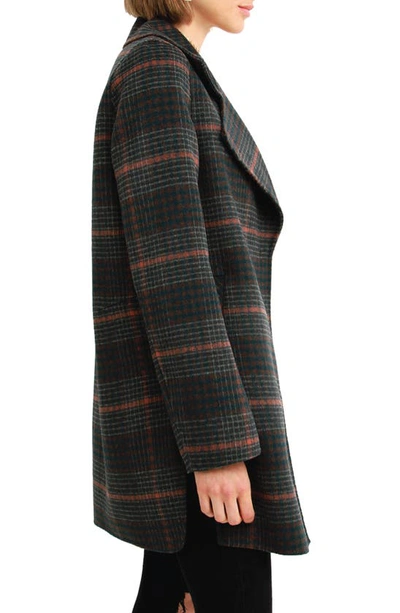 Belle & Bloom Ex-boyfriend Plaid Wool Blend Coat In Brown Plaid