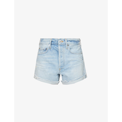 Shop Citizens Of Humanity Frieda Mid-rise Denim Shorts In Montrose