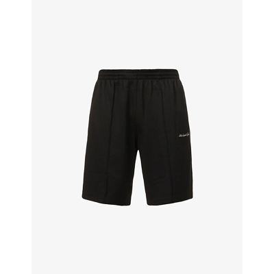 Shop Mki Miyuki Zoku Mki Miyuki-zoku Men's Black Brand-embroidered Relaxed-fit Stretch-woven Shorts