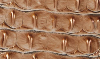 Shop Brahmin Marley Croc Embossed Leather Crossbody Bag In Saddle Melbourne