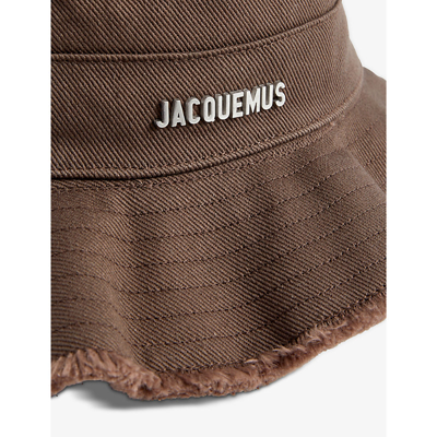 Shop Jacquemus Men's Brown Le Bob Artichaut Logo-print Cotton Bucket Hat