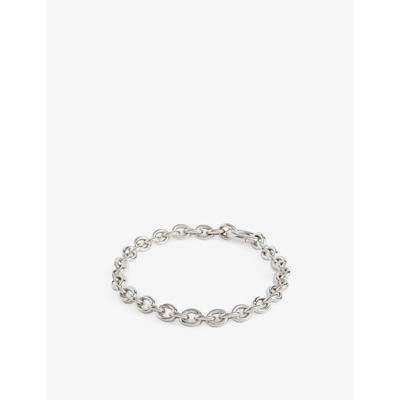Shop Tom Wood Ada Cable-chain Rhodium-plated Sterling-silver Bracelet