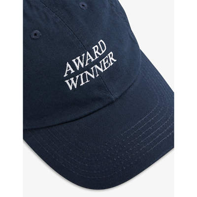 Shop Ho Ho Coco Award Winner Embroidered Cotton-canvas Cap In Navy