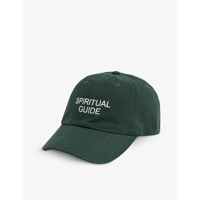 Shop Ho Ho Coco Spiritual Guide Embroidered Cotton-canvas Cap In Forest