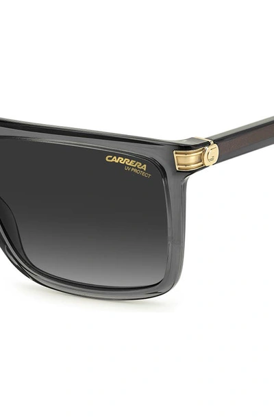 Carrera Eyewear 58mm Flat Top Rectangular Sunglasses In Grey / Grey Shaded  | ModeSens
