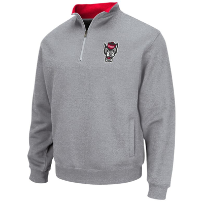 Shop Colosseum Heathered Gray Nc State Wolfpack Tortugas Team Logo Quarter-zip Jacket In Heather Gray