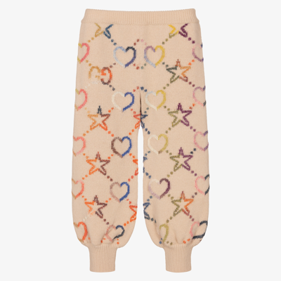 Shop Gucci Girls Beige Wool Joggers