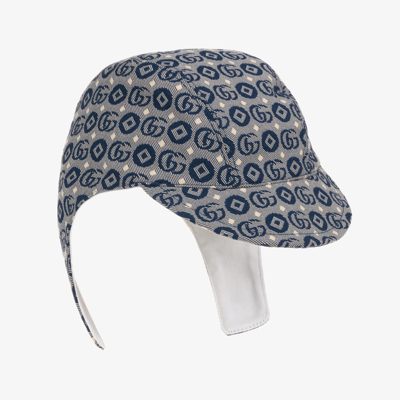 Shop Gucci Navy Blue Logo Baby Hat
