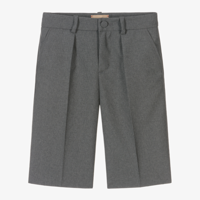 Shop Gucci Boys Grey Wool Shorts