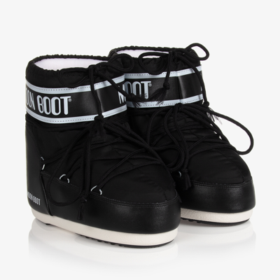 Moon Boot Kids' Black Short Logo Snow Boots | ModeSens
