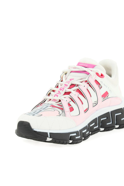 Shop Versace Trigreca Sneakers In Pink,fuchsia,white
