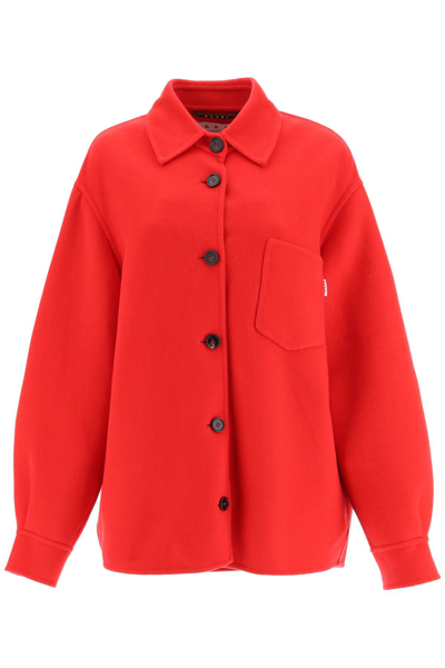 Shop Marni Wool And Cashmere Jacket In Red
