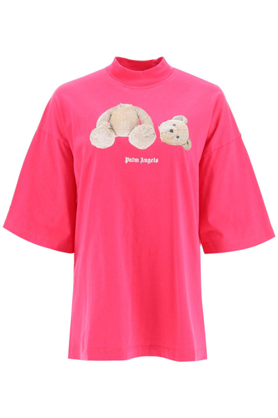 Shop Palm Angels Teddy Bear T-shirt In Fuchsia