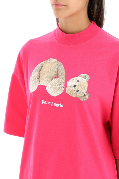 Shop Palm Angels Teddy Bear T-shirt In Fuchsia