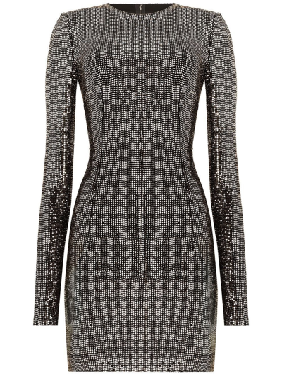 Shop Dolce & Gabbana Long Sleeve Dress In Metallic