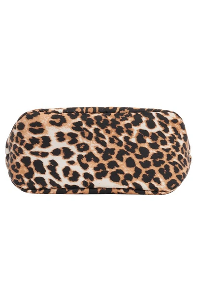 Shop Prada Leopard Print Nylon Top Handle Bag In Avorio