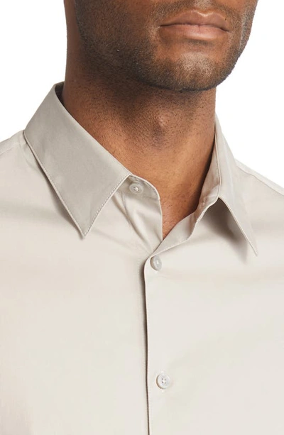 Shop Frame Stretch Poplin Button-up Shirt In Canvas Beige