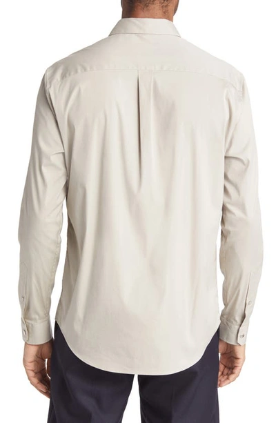 Shop Frame Stretch Poplin Button-up Shirt In Canvas Beige