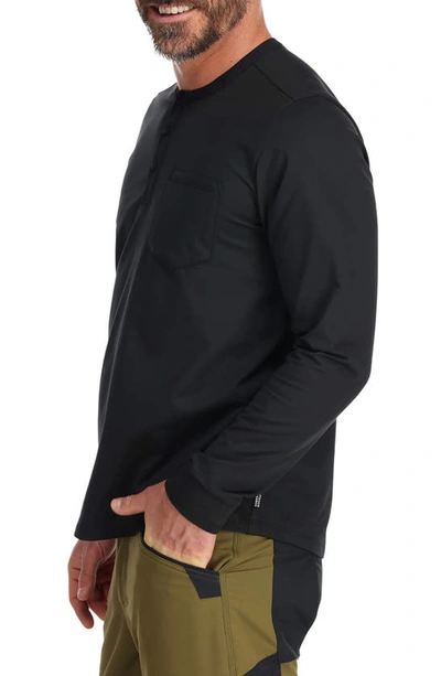 Shop Outdoor Research Baritone Performance Long Sleeve Pocket Henley In Black