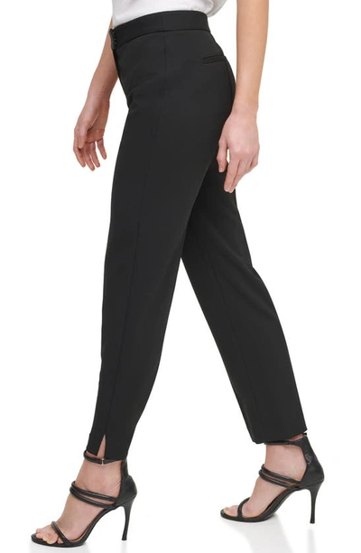 Shop Dkny Foundation Slim Leg Career Pants In Black