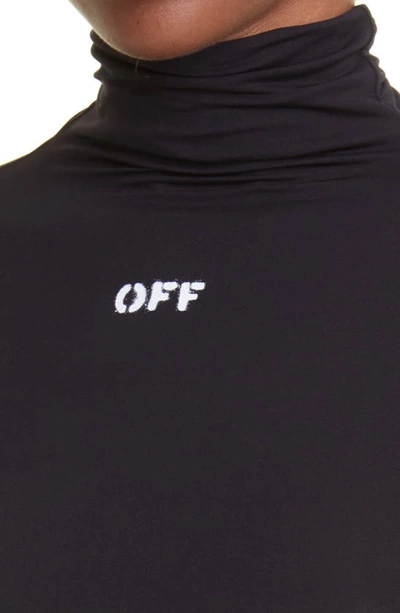 Shop Off-white Second Skin Logo Turtleneck Top In Black White