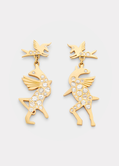 Shop Darius Diamond Lovers Earrings In 18k Gold In Yg