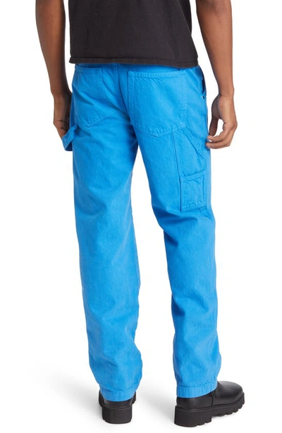 Shop Frame Workwear Mid Rise Organic Cotton Jeans In Le Blue