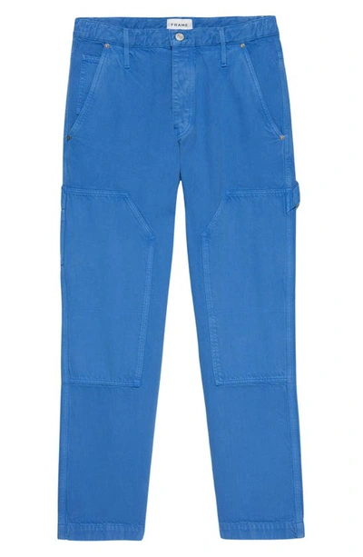 Shop Frame Workwear Mid Rise Organic Cotton Jeans In Le Blue