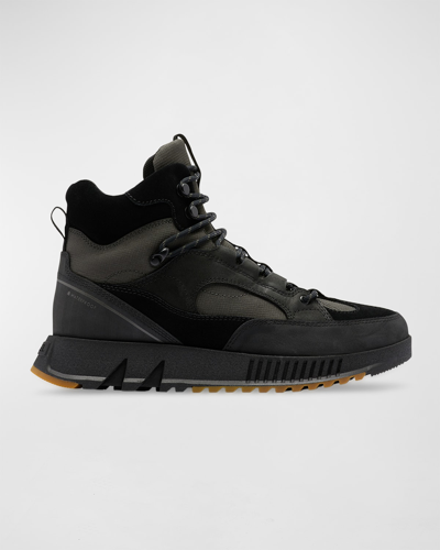 Shop Sorel Men's Mac Hill&trade; Lite Trace Waterproof Ankle Boots In Black/jet